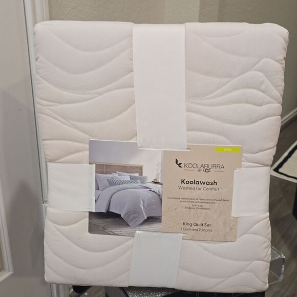 Koolaburra By Ugg Koolawash King Quilt Set w/Shams- Stucco - Picture 2 of 5